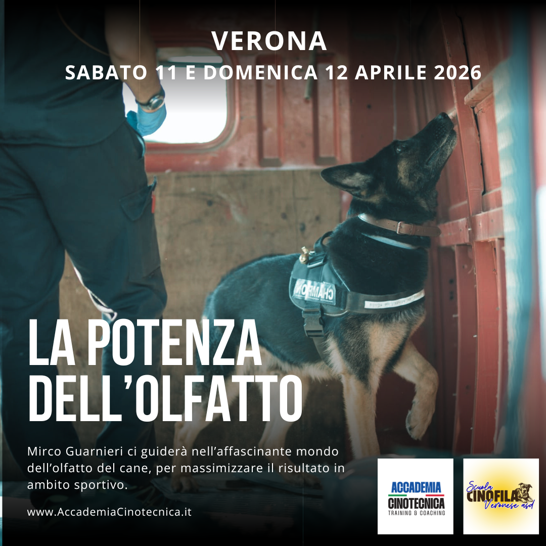 Stage intensivo : LA POTENZA DELL’OLFATTO con Mirco Guarnieri – sabato 11 e domenica 12 aprile 2026